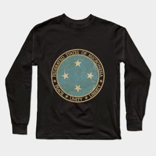 Vintage Federated States of Micronesia Oceania Oceanian Flag Long Sleeve T-Shirt